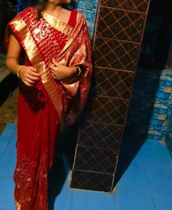 Red and Gold Saree