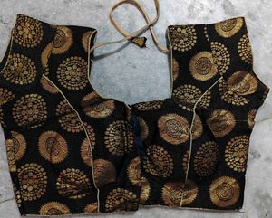 Black & Gold Brocade Blouse