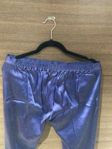 Purple Satin Slim Fit Pants