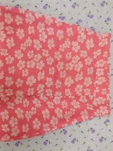 pink slitted long skirt