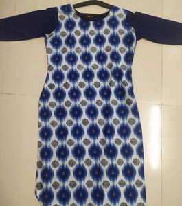Chic Blue &amp; White Print Dress