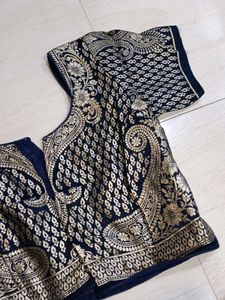 Beautiful Cyan Brocade Blouse WITH BLOUS