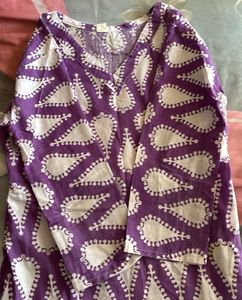 Purple Printed Body-Fit Top