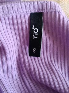 Lavender Ribbed Long Sleeve Top