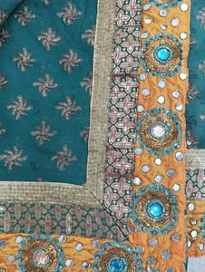 DARK GREEN EMBROIDERY SAREE