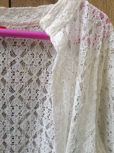 Elegant White Lace Cardigan