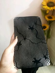 Black Fishnet Tights with Star Pattern