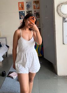 H &amp; M Cute White Summer Romper