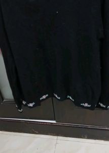Embroidered Black Cardigan - M Size