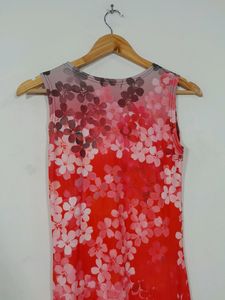 Floral Long Bodycon Dress With Slit