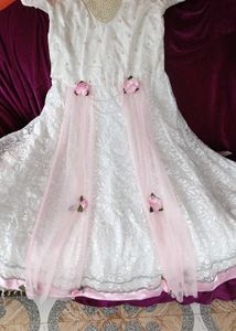 White &amp; Pink Party Dress