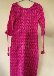 JANASYA Pink Kurta (without pants) | Size XS