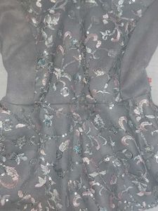 Grey Sequined Elegant Top