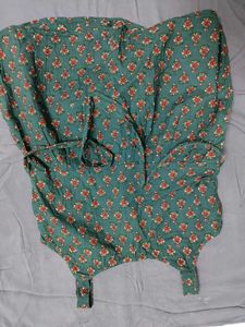 Green Floral Print Short kurta Top