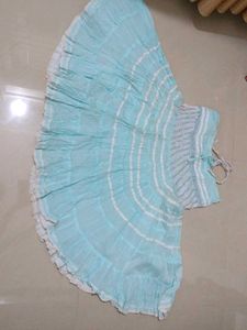 Flowy Sky Blue Ethnic Skirt