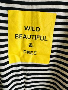 Striped Top with "Wild Beautiful &amp; Free" Print