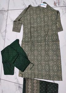 Elegant Green Kurta Set with Embellishments3XL