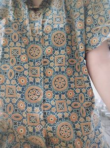 Printed Cotton Ajrakh shirt