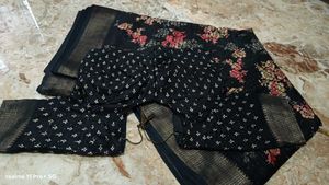 Elegant Black Floral Saree