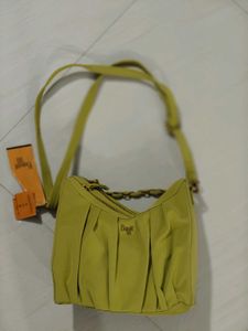 Chic Lime Green Ruched Hobo Bag