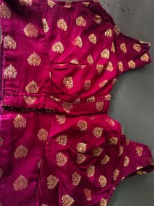 Elegant Magenta Brocade Blouse