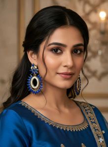 Elegant Blue Statement Earrings