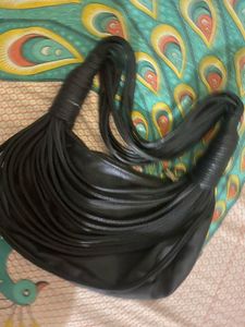 Unique Black Fringed Shoulder Bag