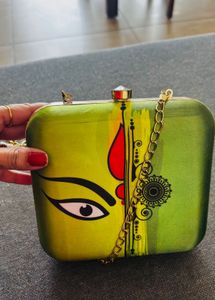 Both Side Graphic Durga Art Clutch