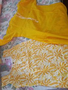 Elegant Yellow Kurti ( 2 piece Kurta)