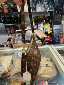 Chic Brown Monogram Shoulder Bag
