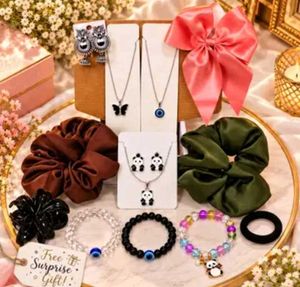 Cute Panda &amp; Evil Eye Jewelry &amp; Accessory Set
