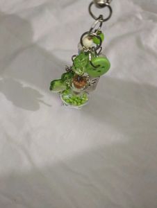 trendy Cute Green Lucky clover Charm Keychain