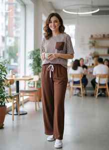 Striped Top and Lounge Pants Set