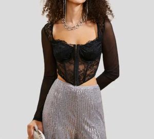 Sheer Lace Corset Top