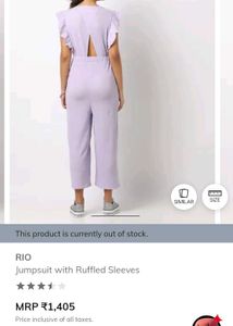 Lavender Jumpsuit with Ruffle Sleeves