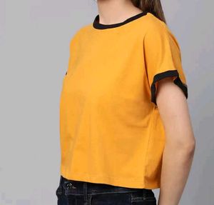 Yellow Cropped T-Shirt