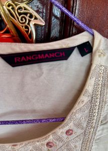 Elegant Cream Kurti with Embroidery