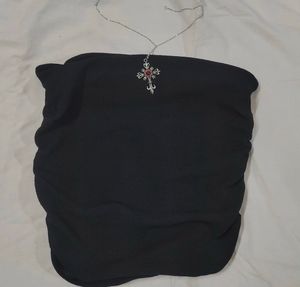 Black Ruched tube top