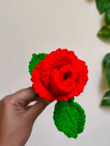 Crochet Red Rose