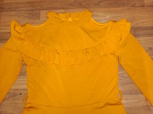 Yellow Ruffled Ethnic Gown