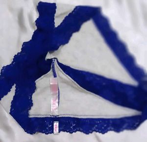 Women's Blue Lace Trim Briefs