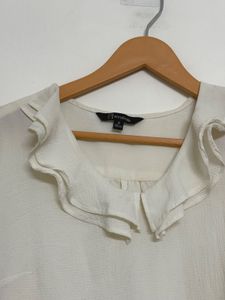 Elegant Ruffle Neck Long Sleeve Top
