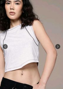 Grey Cropped Tank Top