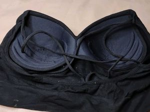 Strappy Padded Black Bralette