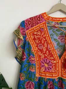 Boho Printed top with Tassel Detail