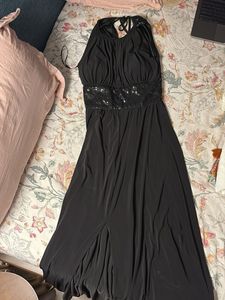 Elegant Black Halter Maxi Dress