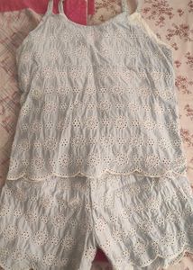 Cute Eyelet Pajama Set