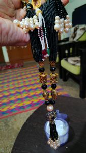 JWELLARY SET(Black peral har with earings)