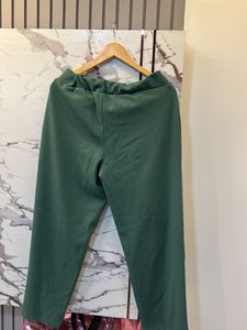 Stylish Green Wide-Leg Pants, Waist- 36/34
