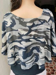 Camouflage Print Crop Top